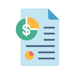 Poster - Financial report document with graph and dollar symbol illustration