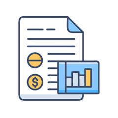 Poster - Financial report icon displaying analytics and accounting data