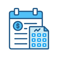 Poster - Financial accounting calendar and document stock image illustration