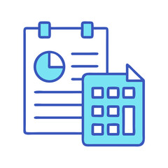 Poster - Financial report data and analysis icon flat illustration
