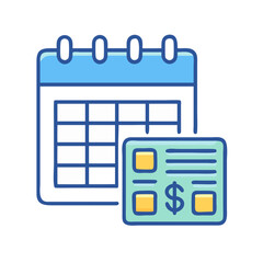 Poster - Calendar and payment information flat vector illustration icon