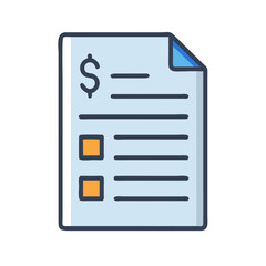 Poster - Stylized financial document on White Background with dollar sign