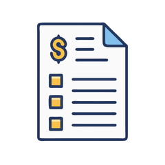 Poster - Illustration of financial document with dollar sign and checklist
