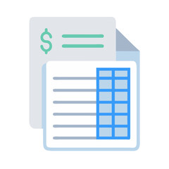 Poster - Financial report icon showing accounting data and monetary value