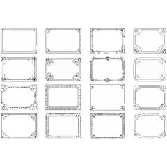 Wall Mural - Collection of decorative frames and borders for photos and designs with various styles and shapes
