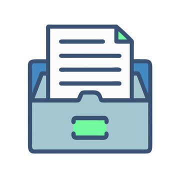 File cabinet with documents vector icon illustration concept