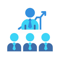 Poster - Abstract hierarchical chart displaying leadership with positive growth trend