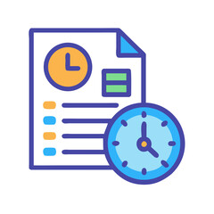 Poster - Schedule with Clock Flat Illustration Style Deadline Concept
