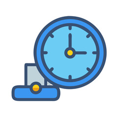 Poster - Flat design style clock and calendar icon illustration