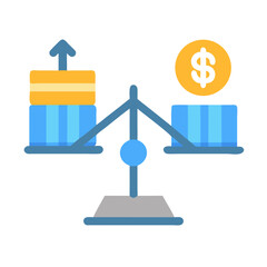 Poster - Balance Scale Illustrating Financial Growth Compared to Currency Value