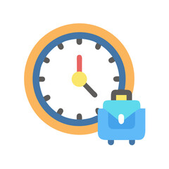 Poster - Clock and briefcase icon representing time management for travel