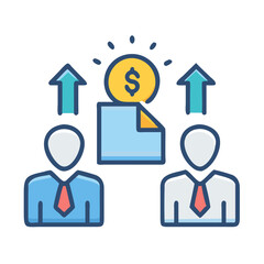 Poster - Financial growth strategies with team collaboration for investment gains