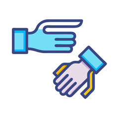 Poster - Digital handshake illustration depicting agreement and partnership concept