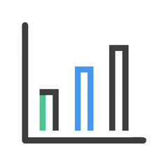 Poster - Colorful bar chart with axis on a White Background