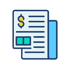 Poster - Financial document icon illustration symbolizing accounting and bookkeeping themes