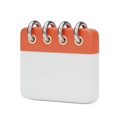 Aufkleber - Blank spiral bound calendar page with orange cover and silver rings isolated on transparent background