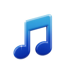 Aufkleber - Shiny blue eighth note musical symbol isolated on transparent background
