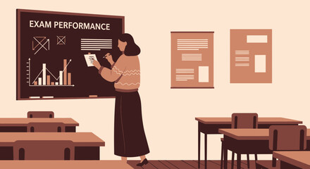 Poster - Analyzing Student Exam Performance Displayed on Blackboard in Classroom
