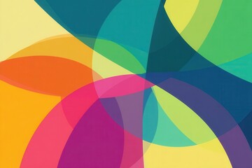 Aufkleber - colorful overlapping shapes in a swirling design.