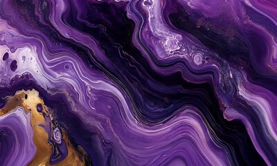 Fototapete - Abstract purple marble background with fluid shapes and swirls.