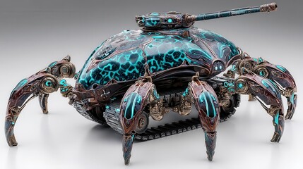 Poster - Ornate, metallic tank with intricate designs.