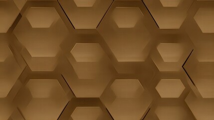 Poster - Geometric honeycomb pattern in a warm brown tone.