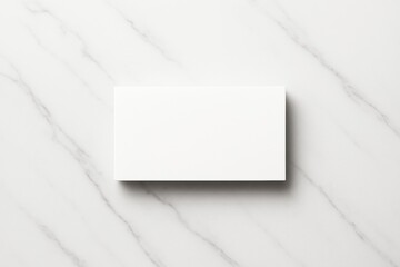 Aufkleber - Blank white business card mockup placed on clean marble background for branding, design template, poster, or advertising presentation concept.