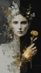 Poster - A captivating portrait, bisected by opposing color palettes.