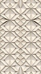 Poster - Beige Geometric Patterned Design, Abstract Texture of Folded Paper Style