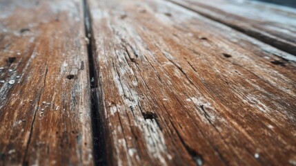 Poster - Close-up view of weathered wooden planks with various textures.