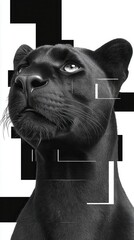 Poster - Abstract graphic art of a black panther.