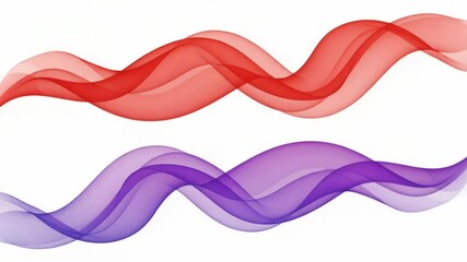 Poster - Two abstract wavy lines in red and purple create a dynamic and flowing background