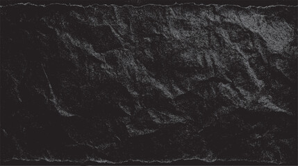Poster - Dark crumpled paper texture background. Grunge folded black surface with shadow and wrinkle effect. Vintage overlay design for poster and print.