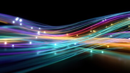 Poster - Abstract colorful light streaks