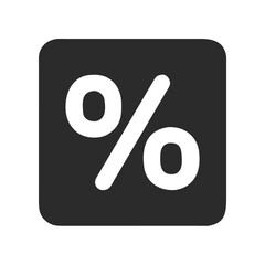 Poster - Bold white percent icon on black rounded square