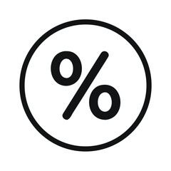 Poster - Percentage icon in minimal outline vector style