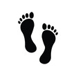© Abir Debnath - Black silhouette footprint icon vector. Human footprint icon.