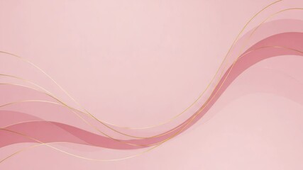 Poster - Elegant pink and gold abstract background with flowing wave design