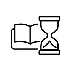 Poster - Hourglass and open book icon on transparent background  