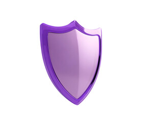 Fototapete - Glossy purple shield emblem stands out against a transparent background, presenting a symbol of protection and security with shiny design elements.