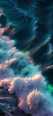Wall Mural - abstract blue background with waves