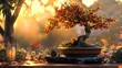 © Muhammad - Beautiful bonsai tree art wallpaper background for desktop and mobile screensavers relaxing zen garden art