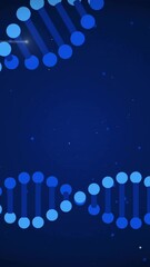 Poster - Animation of dna strands over light trails on black background