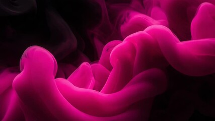 Poster - Pink ink swirling in water creates a dynamic and abstract smoke effect