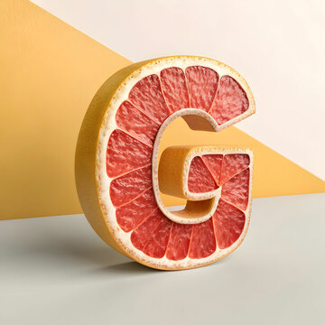 letter g fruit font 3d rendering