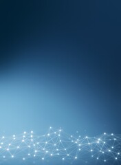 Aufkleber - Abstract digital network on blue gradient background with glowing connections and copy space for business or technology design template use.