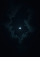 Wall Mural - bright star illuminating dark sky.