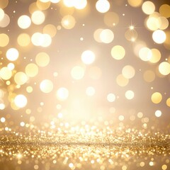 Poster - Sparkling gold bokeh background studio setting photography soft lighting close-up celebration theme