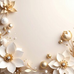 Poster - Elegant floral arrangement minimalist design digital artwork soft background aesthetic viewpoint serenity concept for home decor