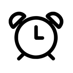 Poster - Outline Minimalist Alarm Clock Time Reminder Black Line Icon